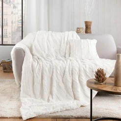 Plaid doux a poil et sherpa Foxy