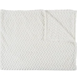 PLAID EFFET CHEVRON CREME 120X150CM M8