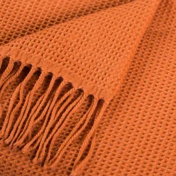 Plaid effet laine gaufrée terracotta Cocooning Plaid L.180 x l.127cm