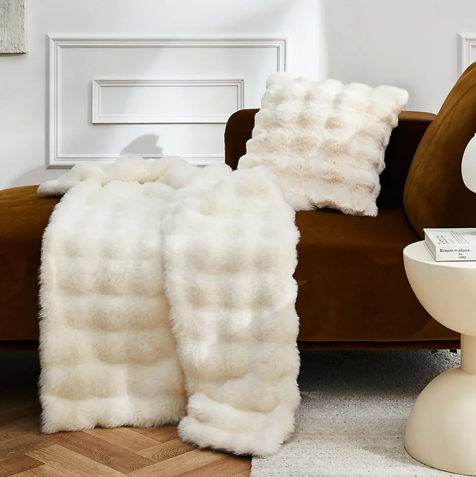 Plaid effet peluche et polaire Mountain