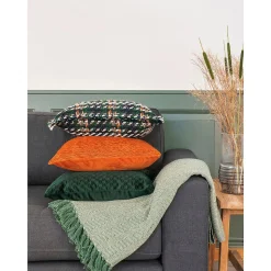 Plaid en Coton Vert et Blanc Motif A 130x160 cm - Idéal pour votre Intérieur