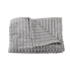Plaid en fausse fourrure ultra doux gris 200x130 cm