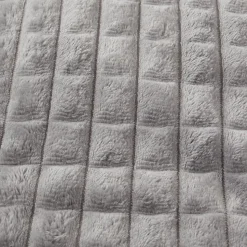 Plaid en fausse fourrure ultra doux gris 200x130 cm