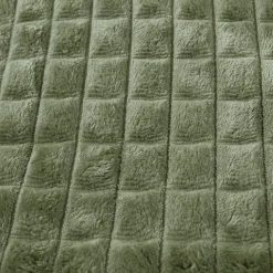 Plaid en fausse fourrure ultra doux vert kaki 200x130 cm
