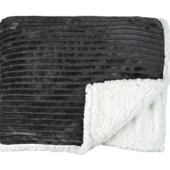 Plaid en flanelle cotelé doublure sherpa 180x220 cm
