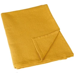 Plaid en nid d'abeille (125x180 cm - Jaune)