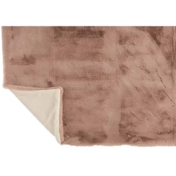 Plaid en polyester rose poudré 180x130 cm