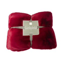 Plaid en polyester rouge cerise 180x130 cm