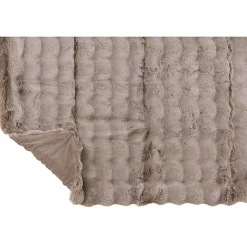Plaid en polyester taupe 180x130cm