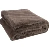 Plaid en polyester taupe 180x130 cm