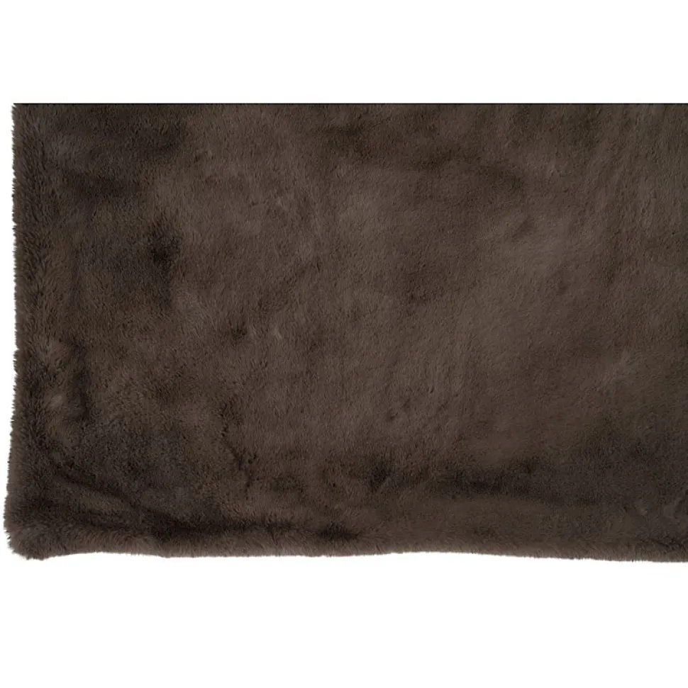 Plaid en polyester taupe 180x130 cm