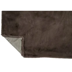 Plaid en polyester taupe 180x130 cm