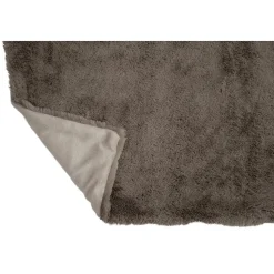 Plaid en textile gris 180x130x4 cm