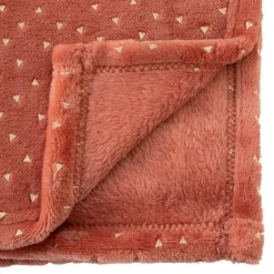Plaid enfant Berlingot - flanelle - rose terracotta - 75x100 cm - Atmosphera