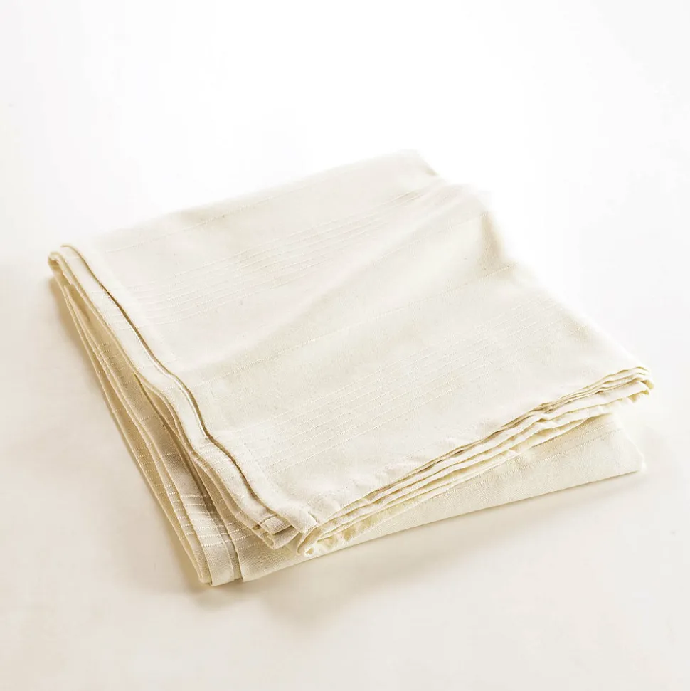 Plaid enroulable 220 x 240 cm Polycoton Lucile Naturel avec fermeture boutons