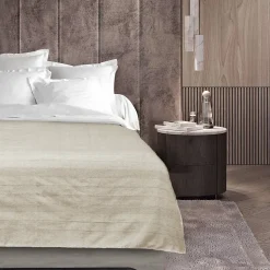 Plaid enroulable 180 x 220 cm Polycoton Lucile Naturel