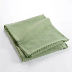 Plaid enroulable 220x240 cm Polycoton Lucile Sauge avec fermeture boutons