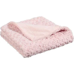 Plaid fausse fourrure bouclée - rose 120x160 cm - Atmosphera