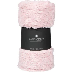 Plaid fausse fourrure bouclée - rose 120x160 cm - Atmosphera