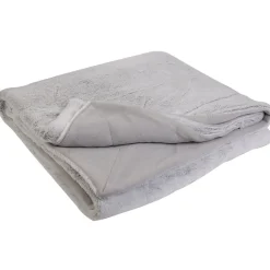 Plaid fausse fourrure collection CARLA 140x200 cm coloris gris