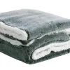 Plaid fausse fourrure vert 200x220