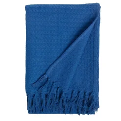 Plaid Firoza coton bleu L.160 x l.120 cm