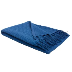 Plaid Firoza coton bleu L.160 x l.120 cm