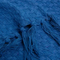 Plaid Firoza coton bleu L.160 x l.120 cm