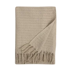 Plaid Firoza coton taupe L.160 x l.120 cm