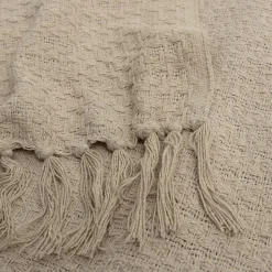 Plaid Firoza coton taupe L.160 x l.120 cm