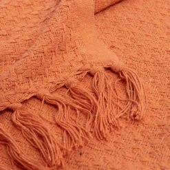Plaid Firoza coton terracotta L.160 x l.120 cm