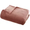 Plaid flanelle 130 x 180 cm Atmosphera - Rose