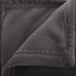 Plaid flanelle Atmosphera 125 x 150 cm gris foncé