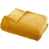 Plaid flanelle Atmosphera 125 x 150 cm ocre