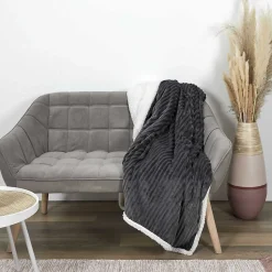 Plaid flanelle côtelé - 180 x 220 cm