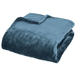 Plaid flanelle Cuddly bleu égéen 130x180cm - Atmosphera