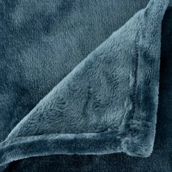 Plaid flanelle Cuddly bleu égéen 130x180cm - Atmosphera