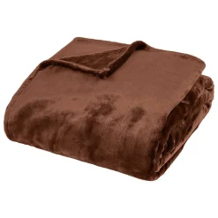 Plaid flanelle Cuddly marron 180x230cm - Atmosphera