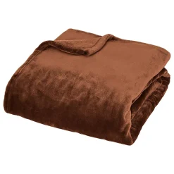 Plaid flanelle Cuddly marron 130x180cm - Atmosphera