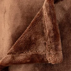 Plaid flanelle Cuddly marron 130x180cm - Atmosphera
