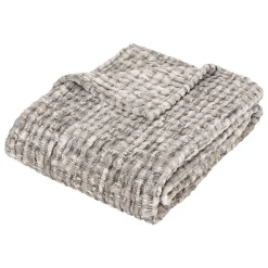 Plaid flanelle 3D Viggo 125x150cm- Gris- Atmosphera