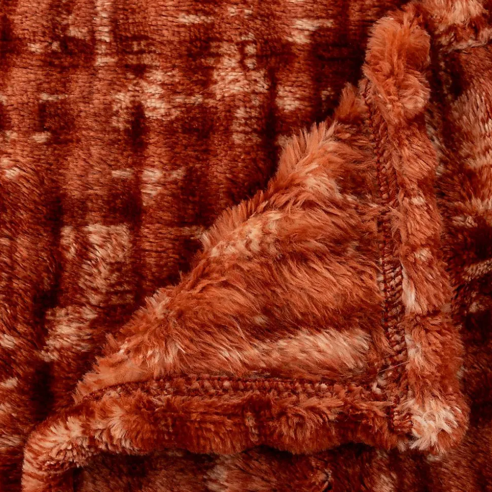 Plaid flanelle 3D Viggo 125x150cm- Gris- Atmosphera