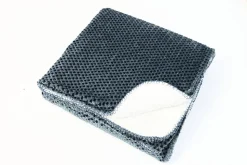 Plaid flanelle effet sherpa Lyno bleu 170x130cm - Atmosphera