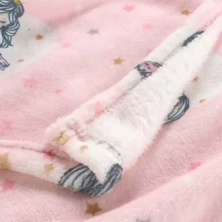 Plaid Flanelle Enfant "Petite étoile" 125x150cm Rose