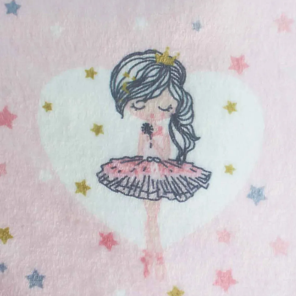 Plaid Flanelle Enfant "Petite étoile" 125x150cm Rose