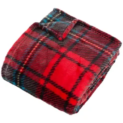 Plaid flanelle imprimé Brody rouge 170x130cm - Atmosphera