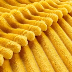 Plaid Flanelle Uni "Kalie" 125x150cm Jaune