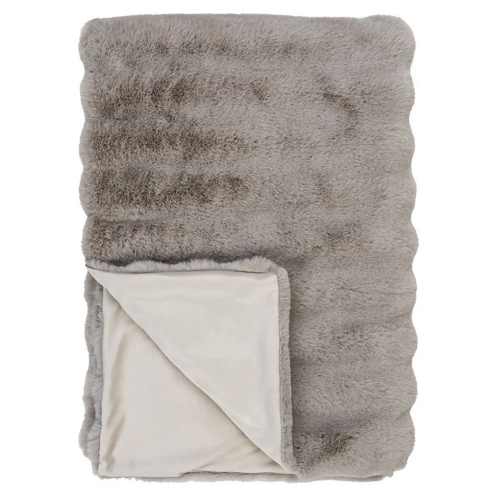Plaid Galena, Gris, Polyester, 180x130x2 cm, Seven Design