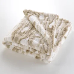 Plaid Imitation Fourrure et Sherpa 100% Polyester CHEYENNE Certifié OekoTEX 125 x 150 cm