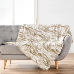 Plaid Imitation Fourrure et Sherpa 100% Polyester CHEYENNE Certifié OekoTEX 125 x 150 cm